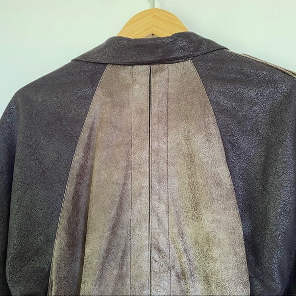 Vintage 2B.Rych Suede Two-Tone Moto Style Jacket - Picture 6 of 8